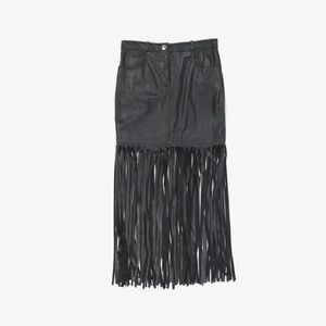 Moschino Boutique Fringe Leather Skirt